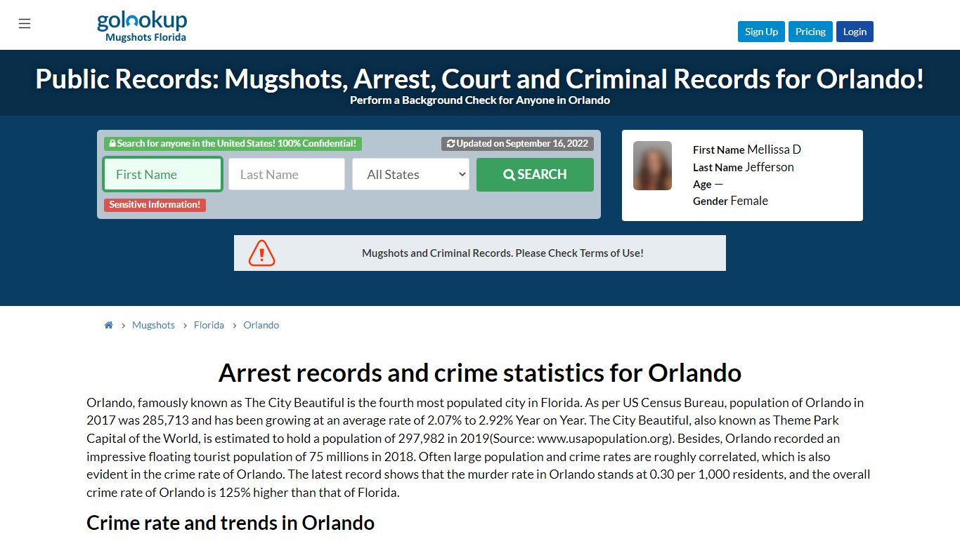 Mugshots Orlando, Arrest Records Orlando - GoLookUp